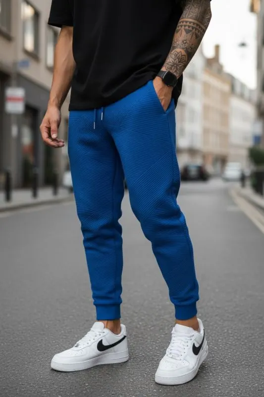 Pantaloni de trening cargo, bleumarin, conici K041 N4-4