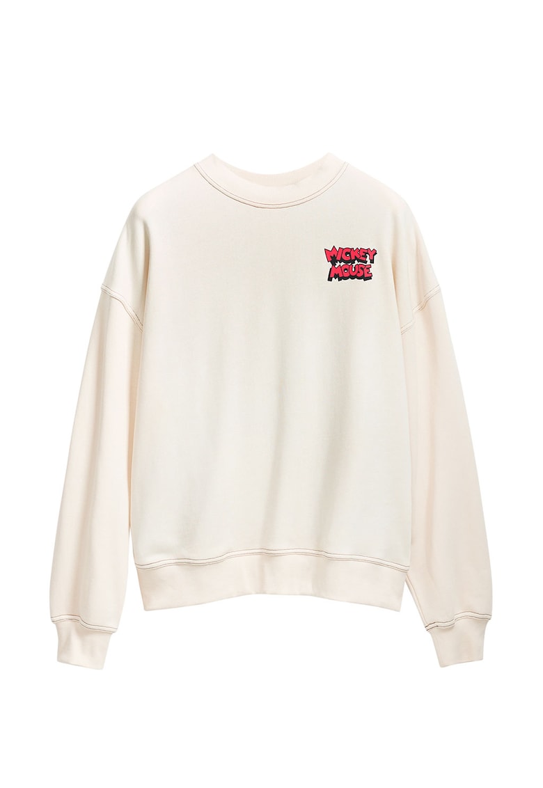 Bluza de trening cu imprimeu cu Mickey Mouse - Albastru prafuit/Roz pastel/Crem