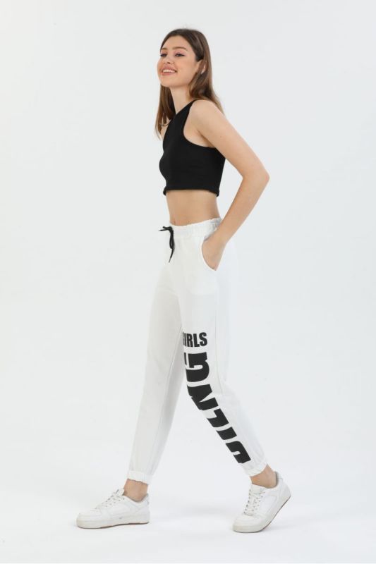 Pantaloni de trening alb Girls Bling- cod AS220