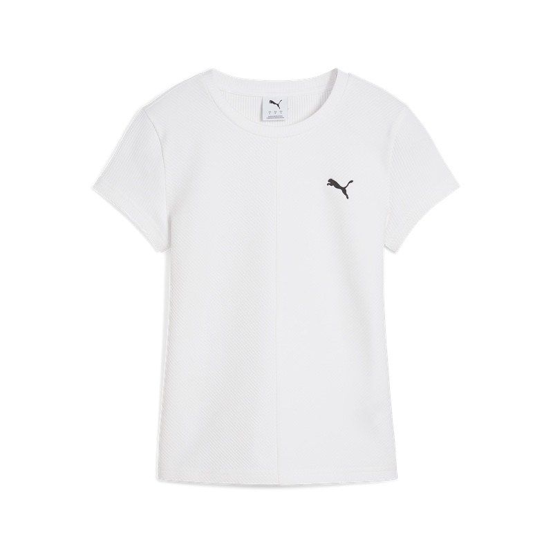 Tricou Puma WARDROBE ESS Ribbed Slim Tee alb