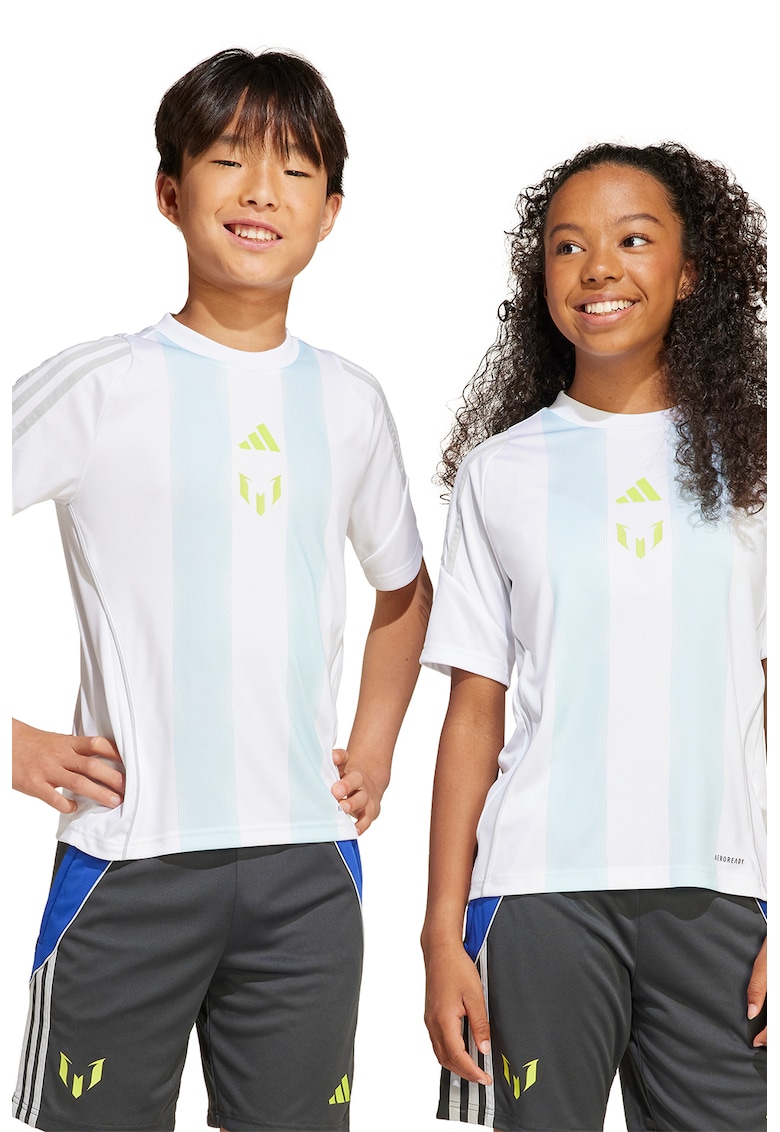 Tricou cu model pentru fotbal Messi - Alb/Albastru glaciar