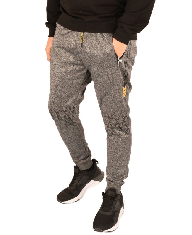 Pantaloni de trening pentru barbat gri inchis cu model