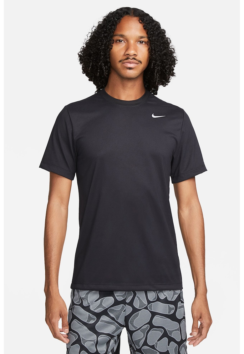 Tricou cu decolteu la baza gatului pentru fitness Legend - Negru