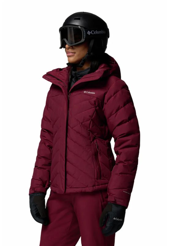 Jacheta cu gluga Lay D Down V pentru ski - Visiniu