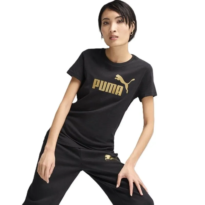Tricou Puma ESS METALLIC No. 1 Logo Tee negru