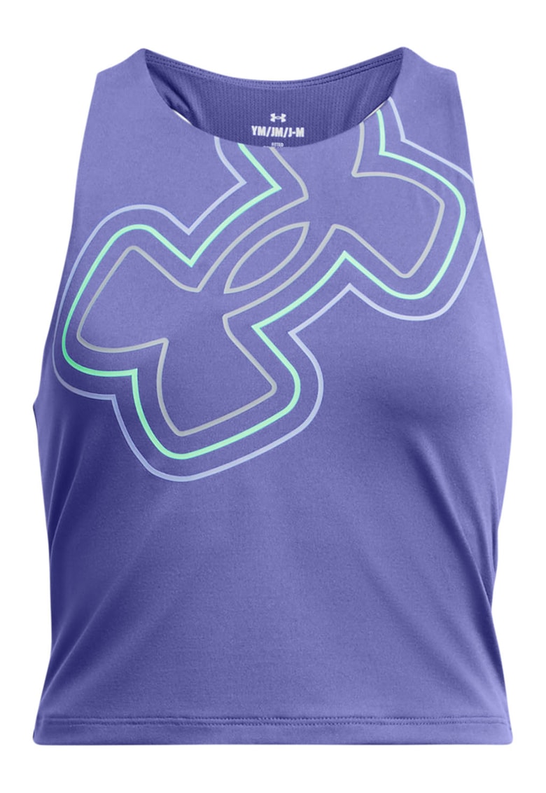 Top racerback cu monograma - pentru antrenament Motion Branded - Gri/Albastru indigo/Verde menta