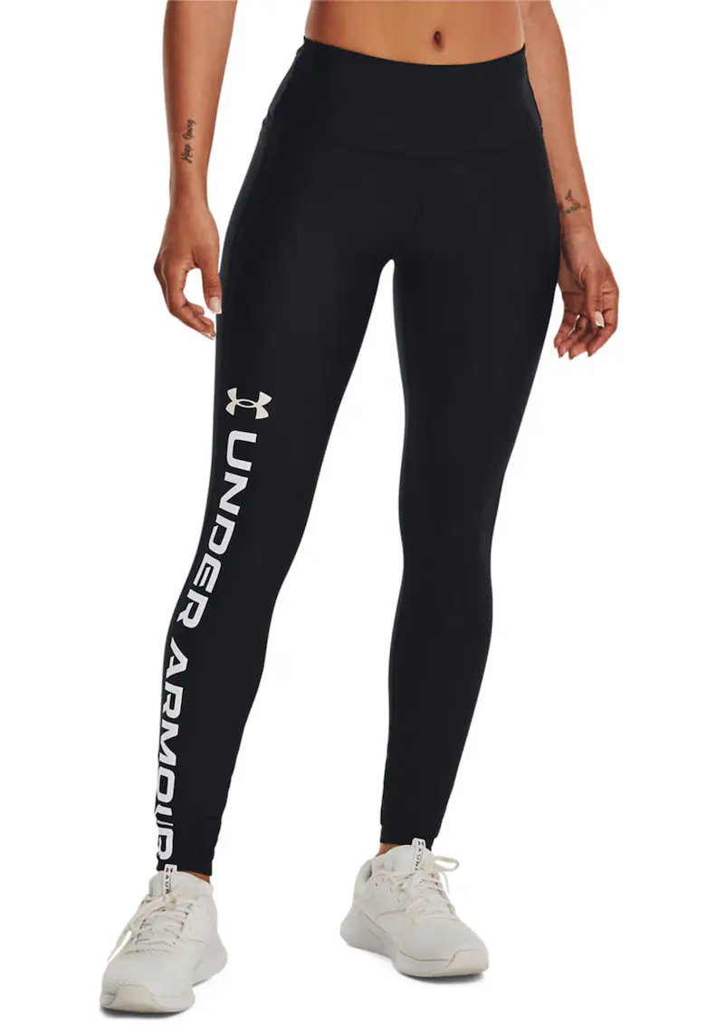 Colanti cu talie inalata - pentru fitness HeatGear® - Alb/Negru