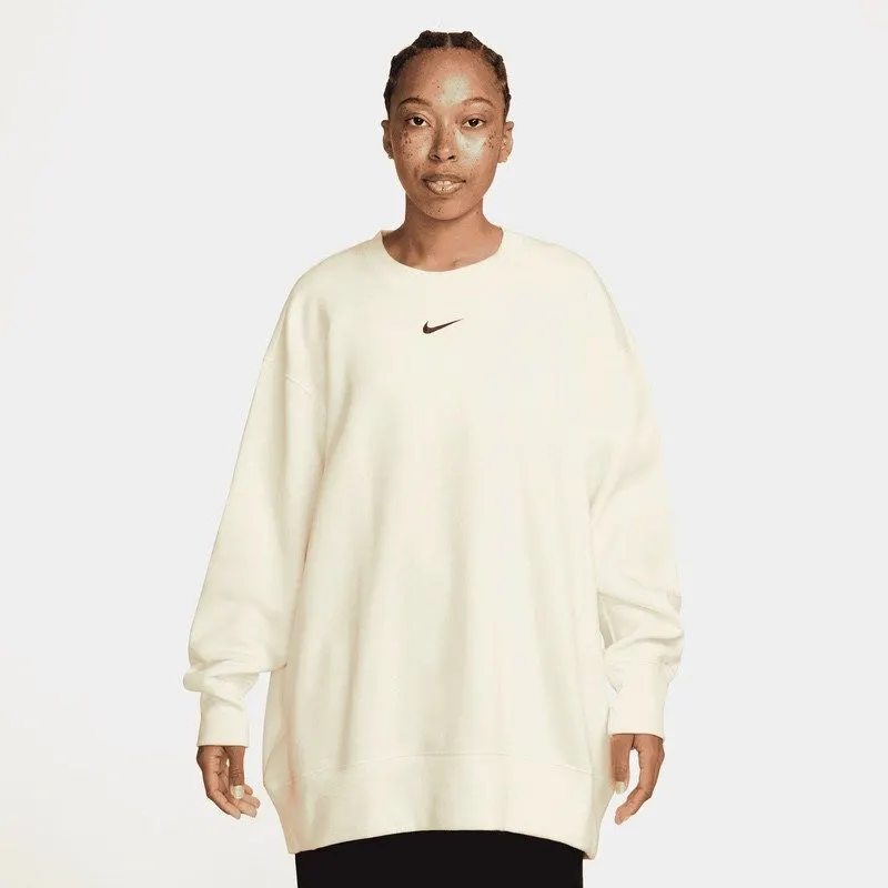 Bluza Nike W NSW PHNX FLC OS LONG CREW bej