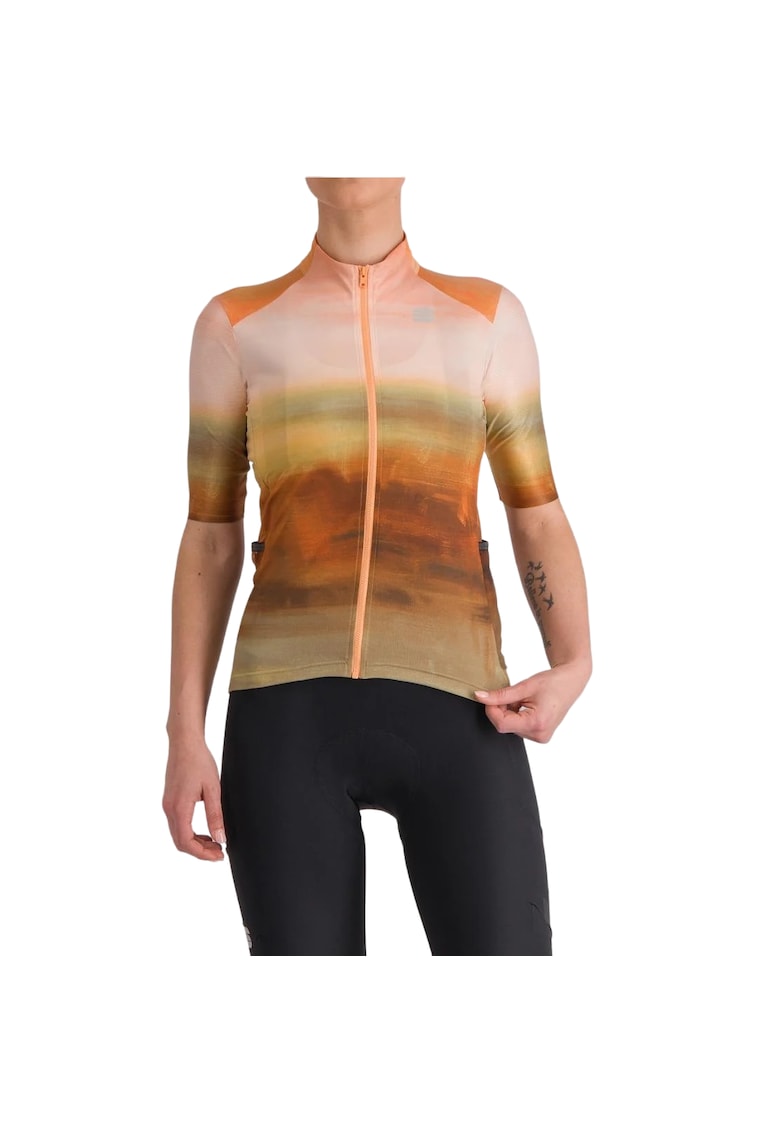 Tricou ciclism dama  Flow Supergiara SS 2024 Crem/Maro - Crem