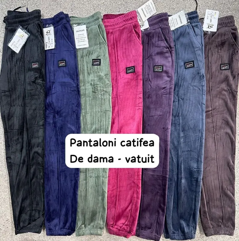 Pantaloni CATIFEA VATUIT GROS dama Engros, batal si normal , cu manseta
