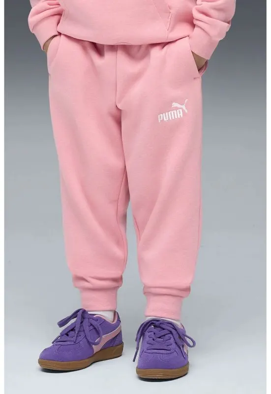 Pantaloni de trening cu banda elastica in talie si logo ESS No. 1 Logo - Roz somon