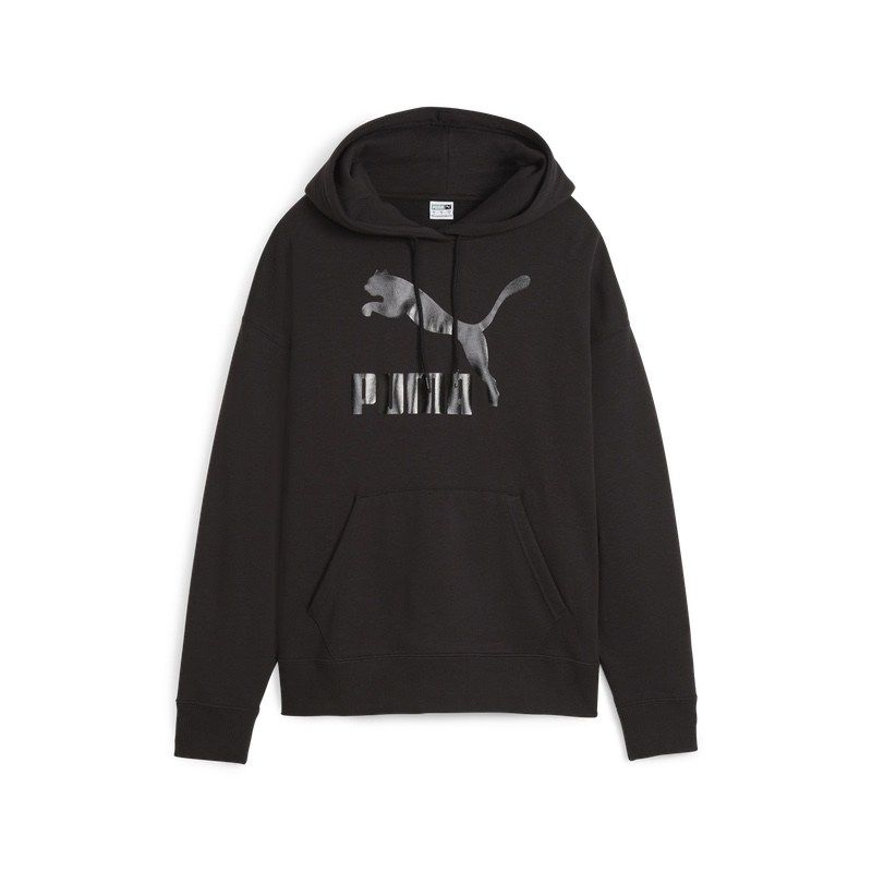 Hanorac Puma Classics Shiny Logo Hoodie negru