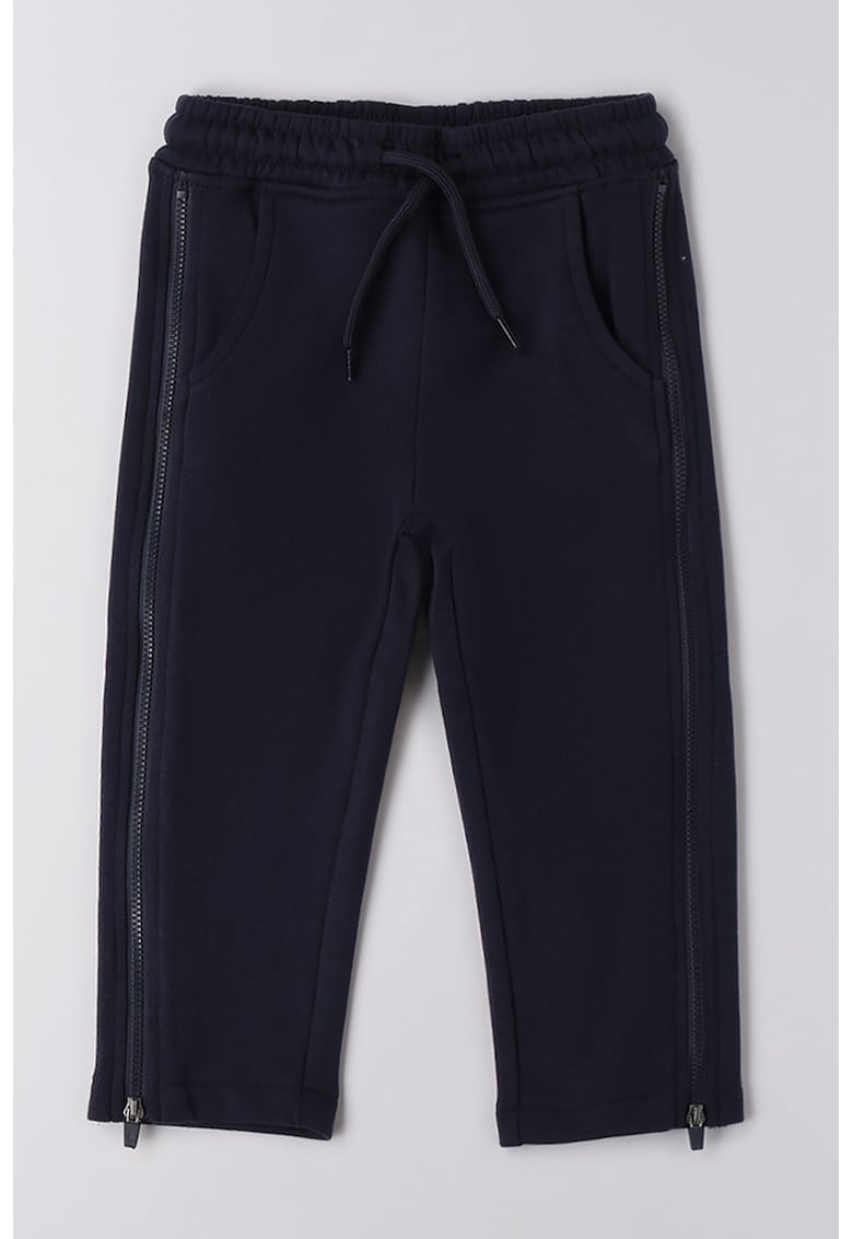 Pantaloni de trening din amestec de bumbac cu snur - Albastru ultramarin