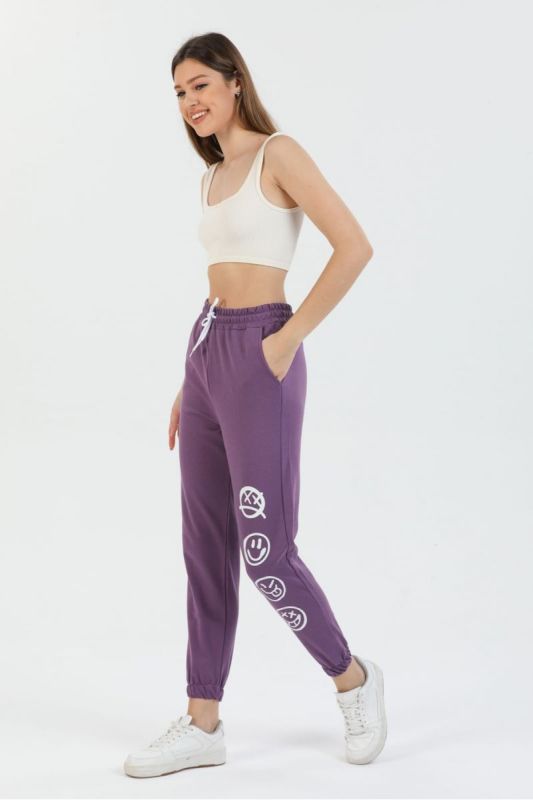 Pantaloni de trening mov Emoji - cod AS214