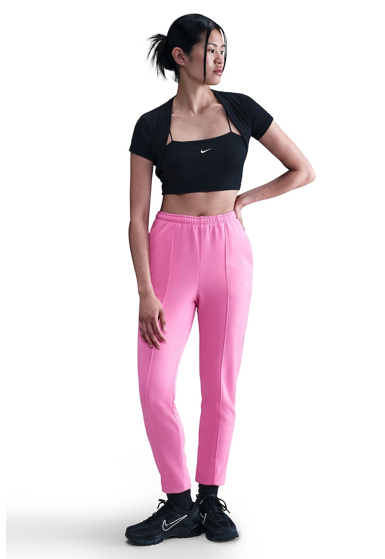 Pantaloni de trening din amestec de bumbac cu buzunzare laterale - Roz deschis