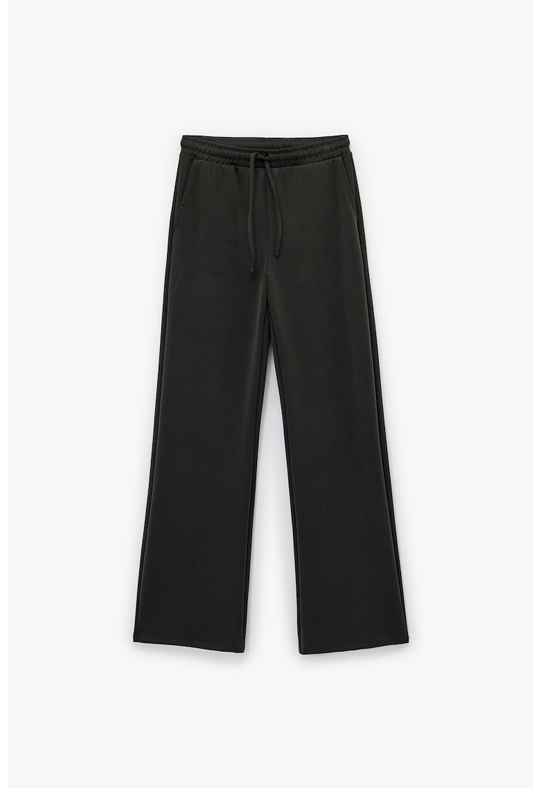 Pantaloni de trening din amestec de lyocell cu snururi - Gri antracit