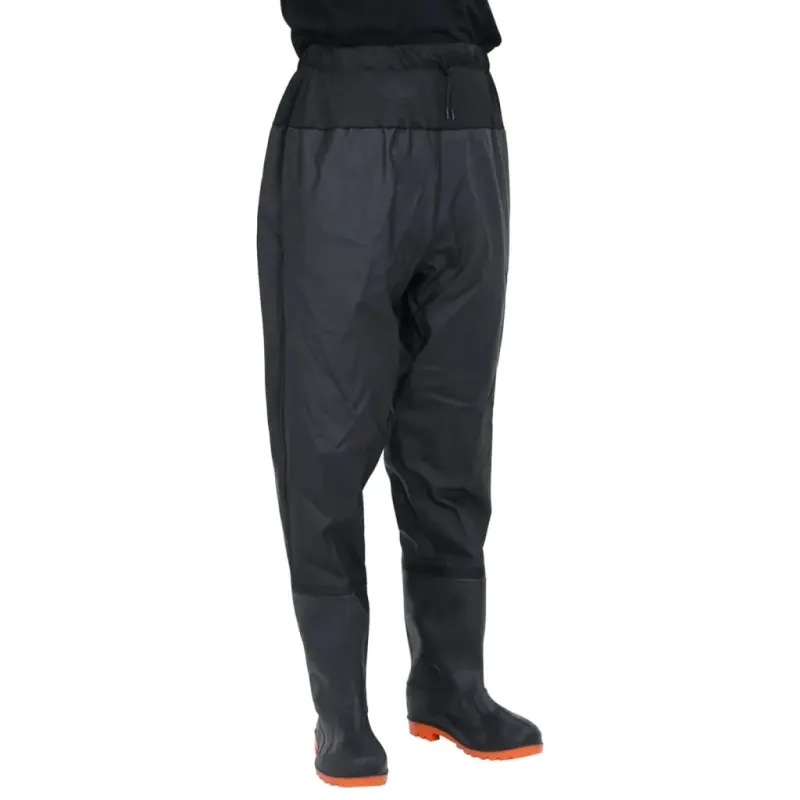 Pantaloni cu talie inalta cu cizme, negru, marimea