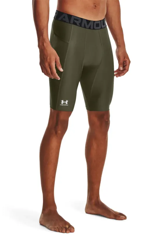 Colanti scurti cu banda logo pentru fitness HeatGear® - Kaki