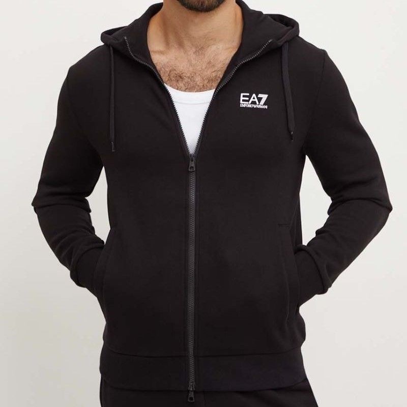 Trening EA7 M Track Suit HOODIE FZ CH BR negru