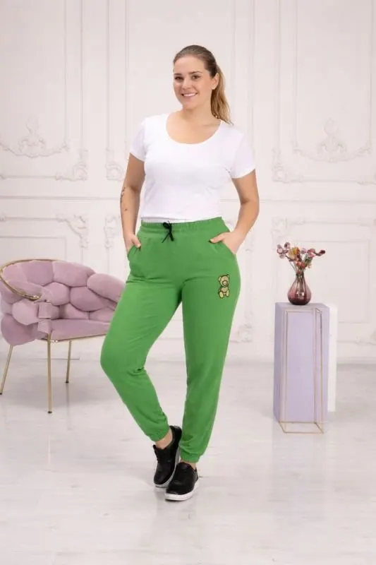 Pantaloni sport batal, cu broderie ursulet, en-gross