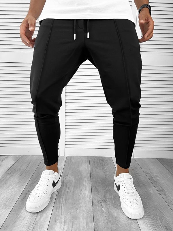 Pantaloni de trening negri conici 12166 D2-4.2.3