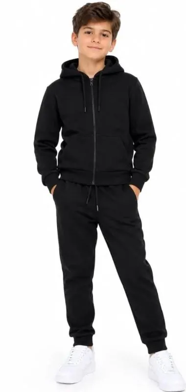TRENING unisex bumbac vatuit, calitativ, negru 8-16 ani, 5/set engros