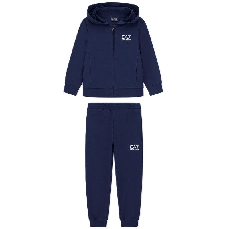 Trening EA7 TRAIN CORE ID BOY T-SUIT HOODIE FZ CH COFT CC albastru