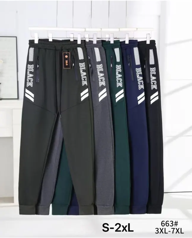 Pantaloni vatuiti Engros pentru barbati, sport, batal, cu model lateral