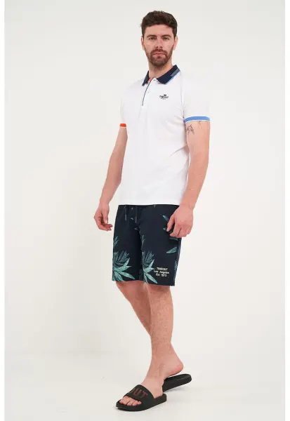 Bermude sport cu talie ajustabila - Albastru ultramarin/Verde deschis
