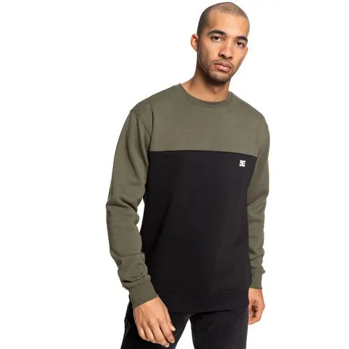 Bluza barbati Dc Shoes Rebel Crew Block 3 Greenblack EDYFT03456-XCCK