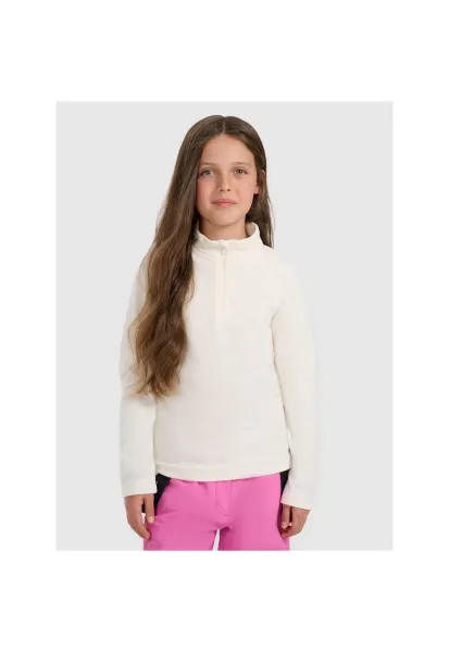 Bluza copii - lenjerie termica din polar - calduroasa - alb - pentru schi -