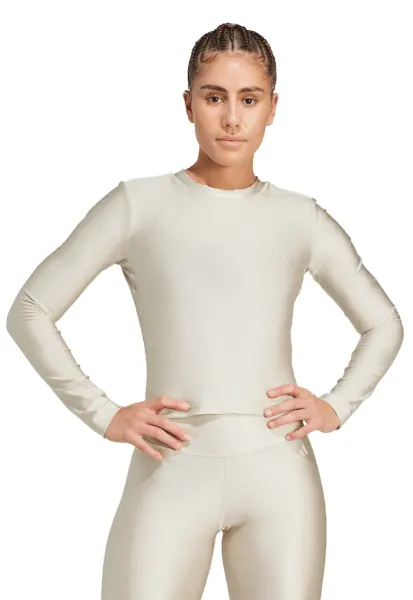 Bluza crop pentru fitness - Bej