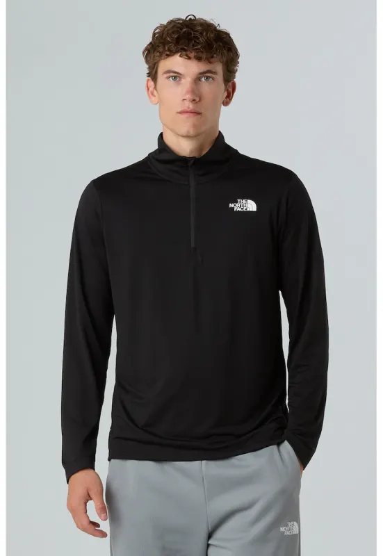Bluza cu fenta cu fermoar pentru drumetii - Negru/Negru stins