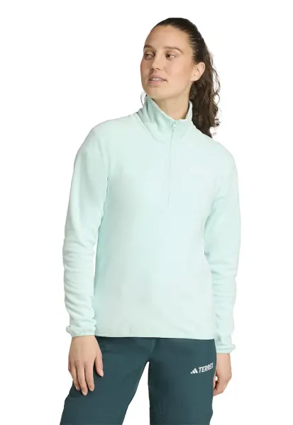 Bluza cu fenta cu fermoar pentru drumetii - Verde menta