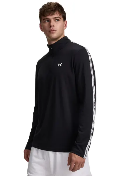Bluza cu fenta scurta cu fermoar - pentru antrenament Tech Taping - Negru/Alb optic