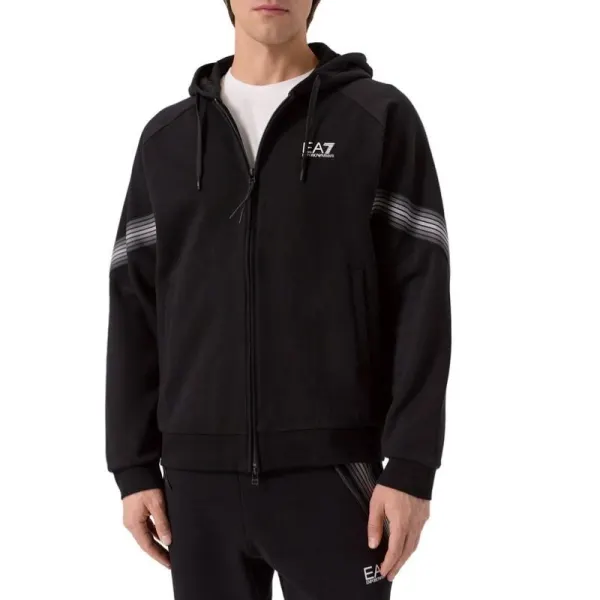 Bluza cu fermoar EA7 TRAIN 7 LINES M HOODIE FZ TAPE