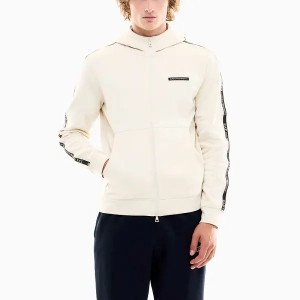 Bluza cu fermoar EA7 TRAIN LOGO SERIES M TAPE HOODIE FZ BR