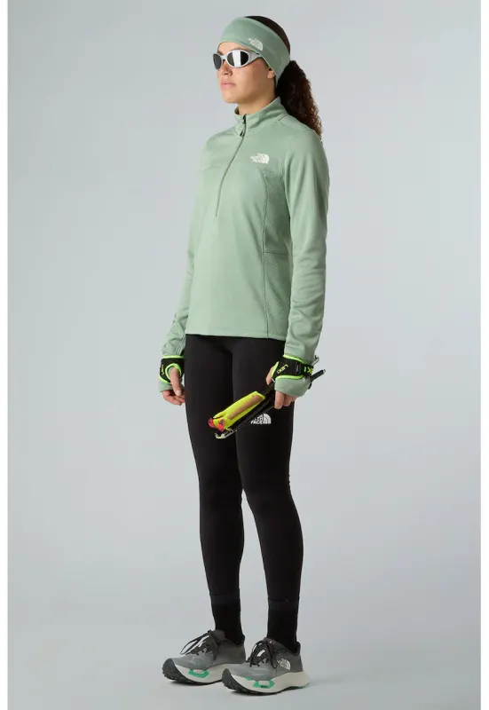 Bluza cu fermoar scurt pentru alergare pe teren accidentat Winter Warm Pro - Verde deschis