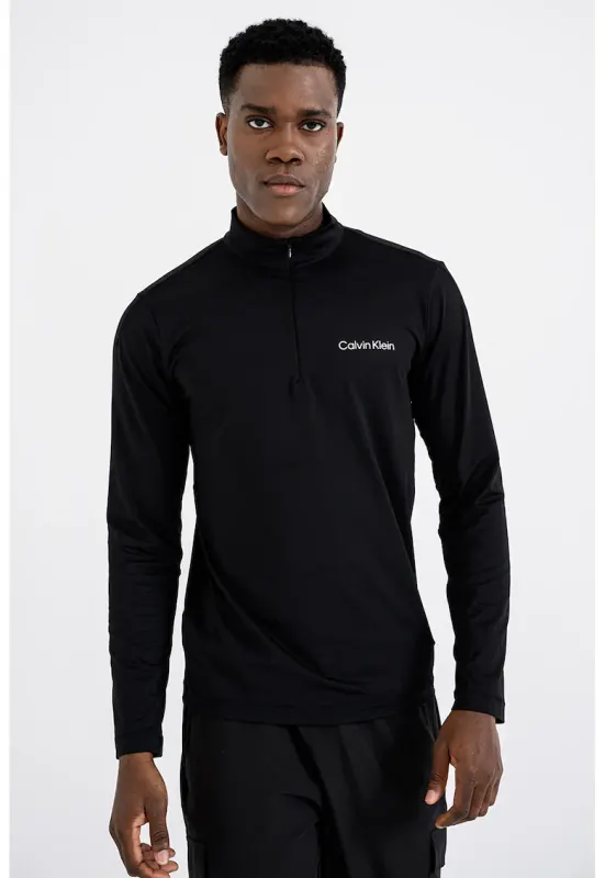 Bluza cu guler cu fermoar scurt si tehnologie cu uscare rapida - pentru fitness - Alb/Negru