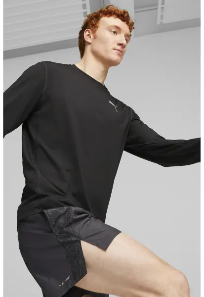 Bluza cu model uni pentru fitness Cloudspun - Negru