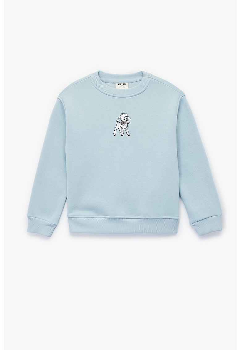 Bluza de trening cu broderie - Albastru glaciar