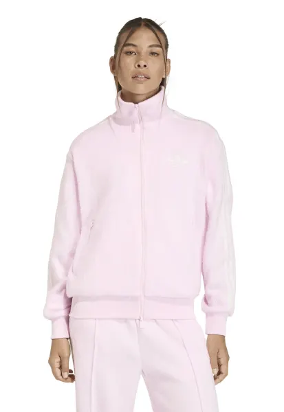Bluza de trening cu buzunare laterale si fermoar - Roz