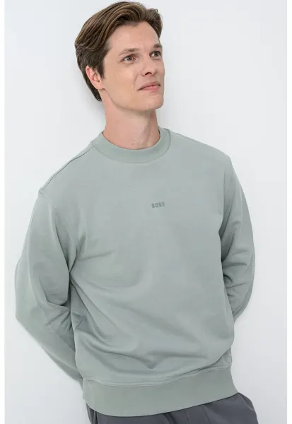 Bluza de trening cu croiala lejera WeSmallCrew - Verde pal