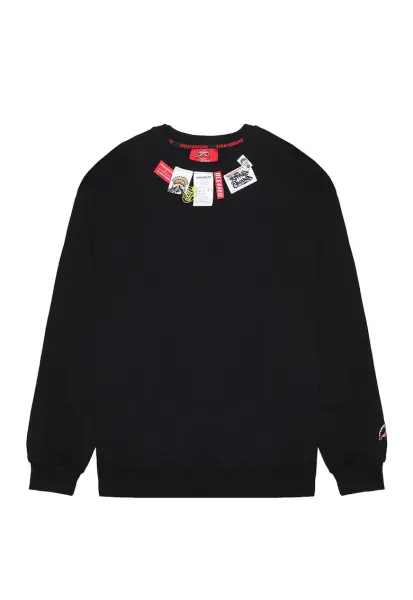 Bluza de trening cu decolteu cu segmente logo - Negru