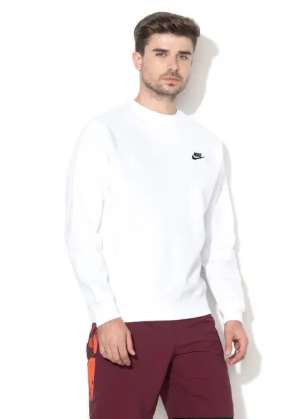 Bluza de trening cu decolteu la baza gatului Sportswear369 - Alb