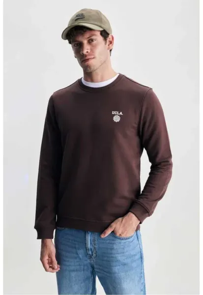 Bluza de trening cu decolteu la baza gatului -  VALLEY - Maro