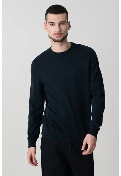 Bluza de trening cu detaliu logo Asac - Bleumarin