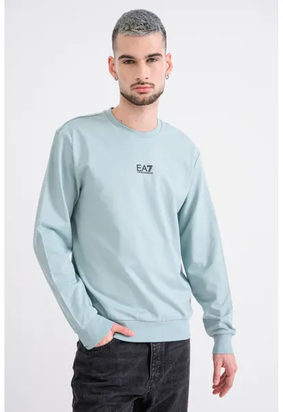 Bluza de trening cu detaliu logo si decolteu la baza gatului - Verde pal