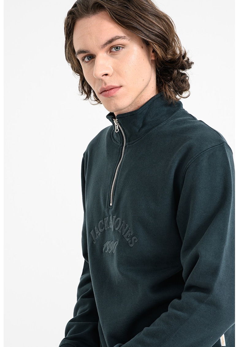 Bluza de trening cu fenta cu fermoar Bleecker - Verde inchis