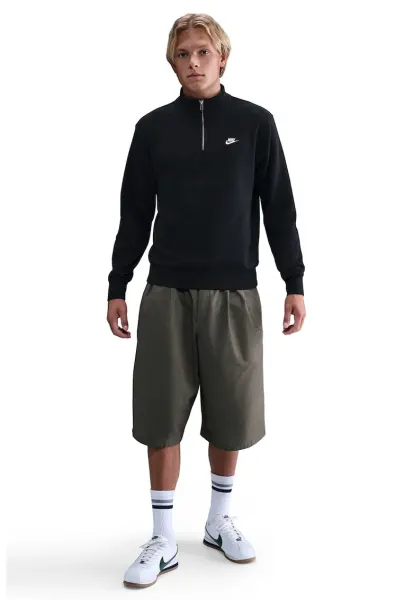 Bluza de trening cu fenta cu fermoar Club - Negru